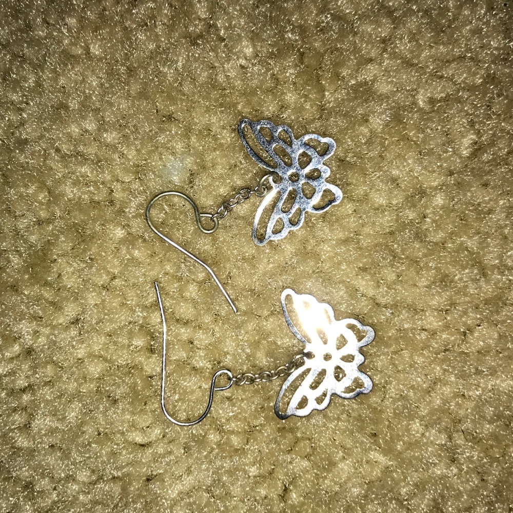 silver butterfly earrings
